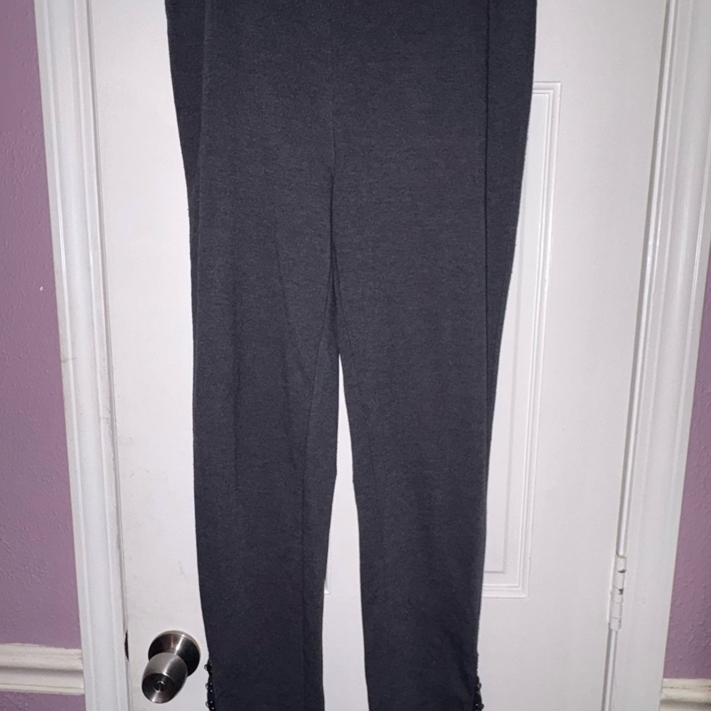 Cass Gray Hook & Eye Ankle Skinny Pants